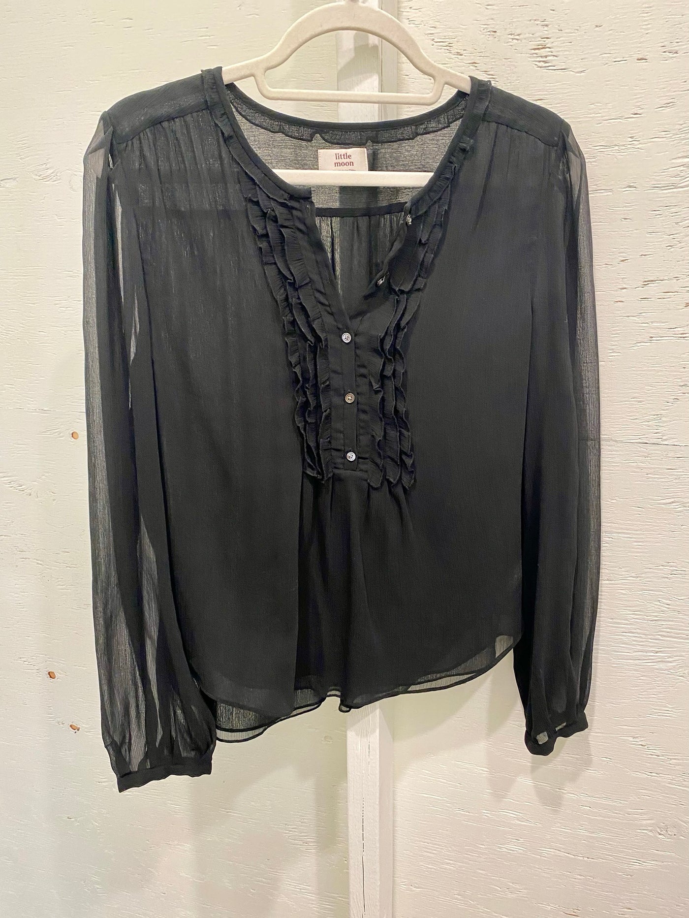 Little Moon Black Detailed Blouse