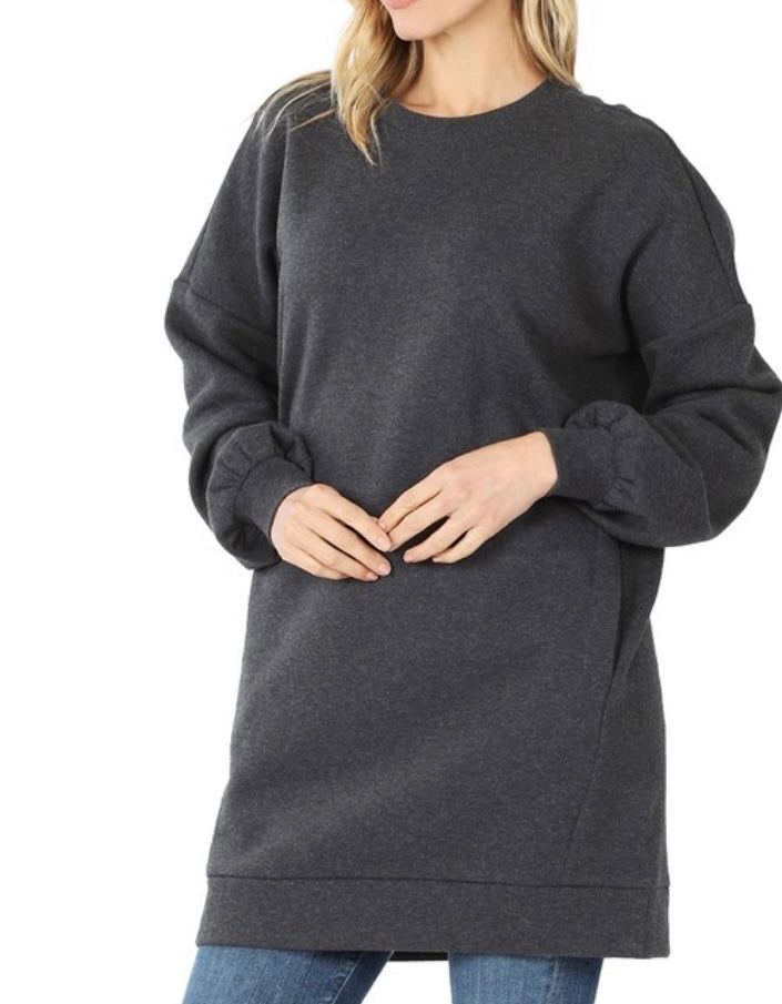 Oversized Tunic Pocket Sweater