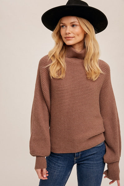 MOCHA Knit Ribbed Pullover