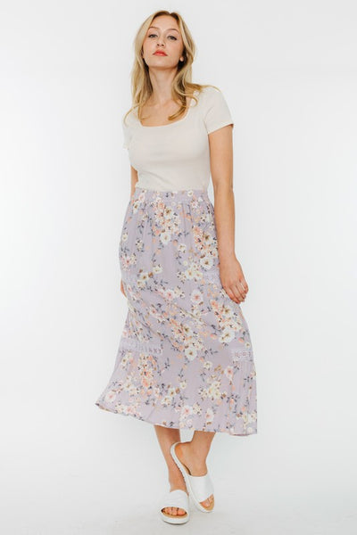 Lavender Garden Midi Skirt