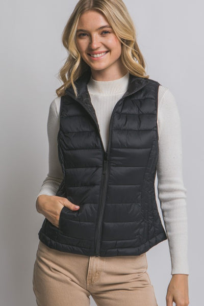 Black Packable Puffer Vest