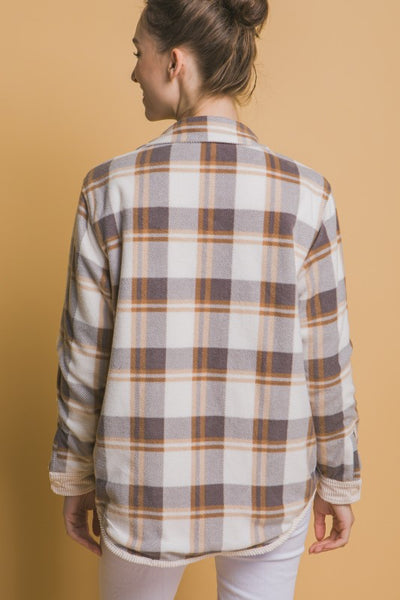 Cream Corduroy Reversible Shacket