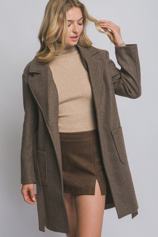 Tie Front Espresso Coat