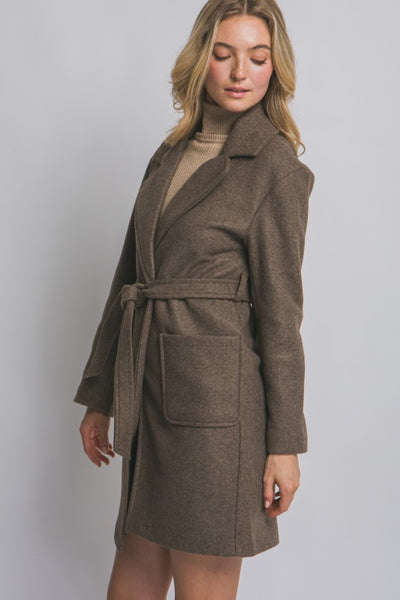 Tie Front Espresso Coat