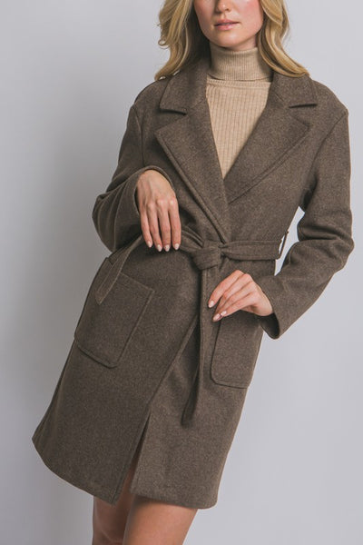 Tie Front Espresso Coat