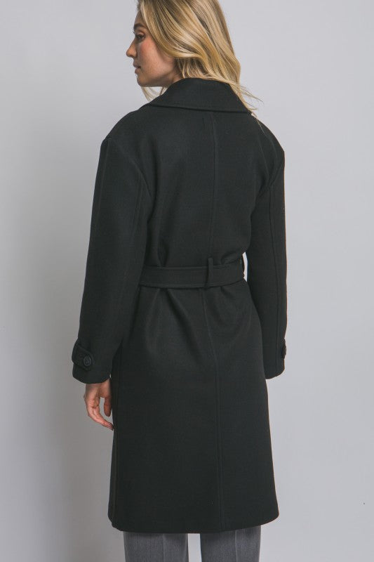 Tie Front Black Trench