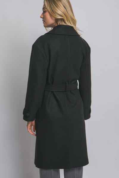 Tie Front Black Trench