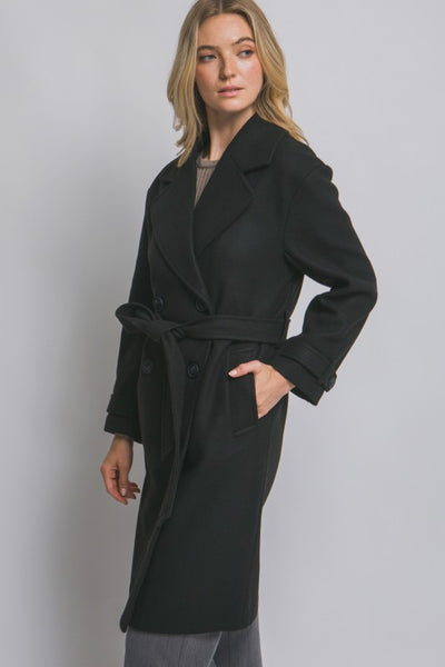 Tie Front Black Trench