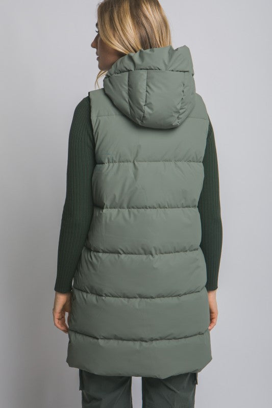 Sage Long Puffer Vest