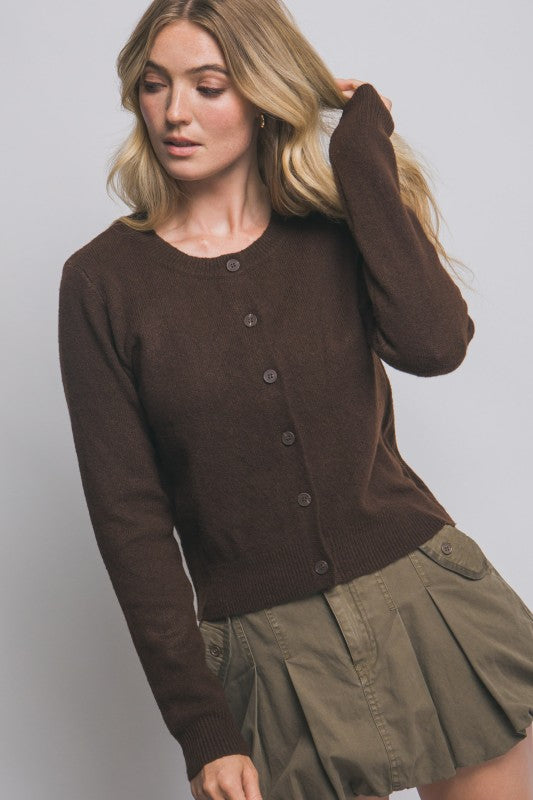 Chocolate Button up Cardigan