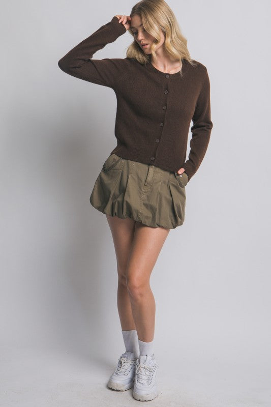 Chocolate Button up Cardigan