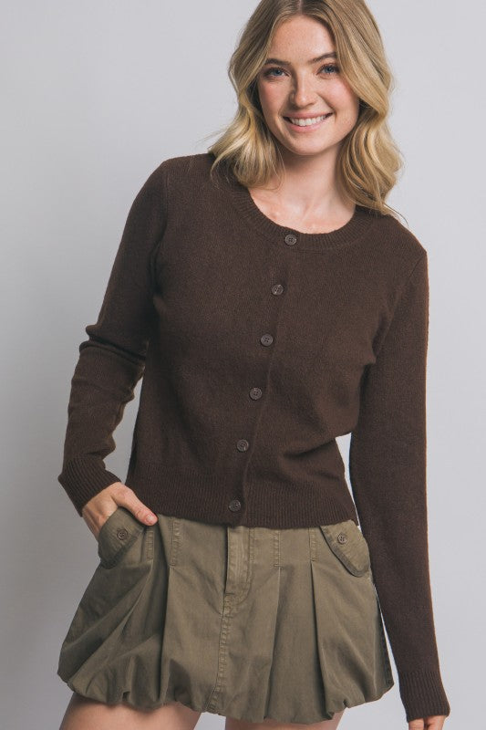 Chocolate Button up Cardigan