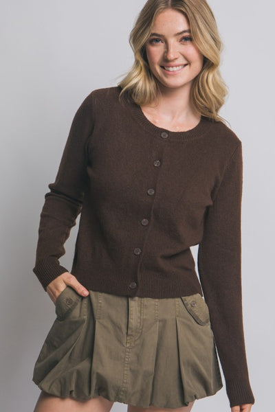 Chocolate Button up Cardigan