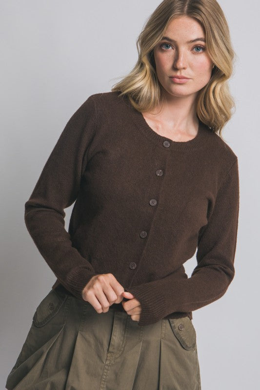 Chocolate Button up Cardigan