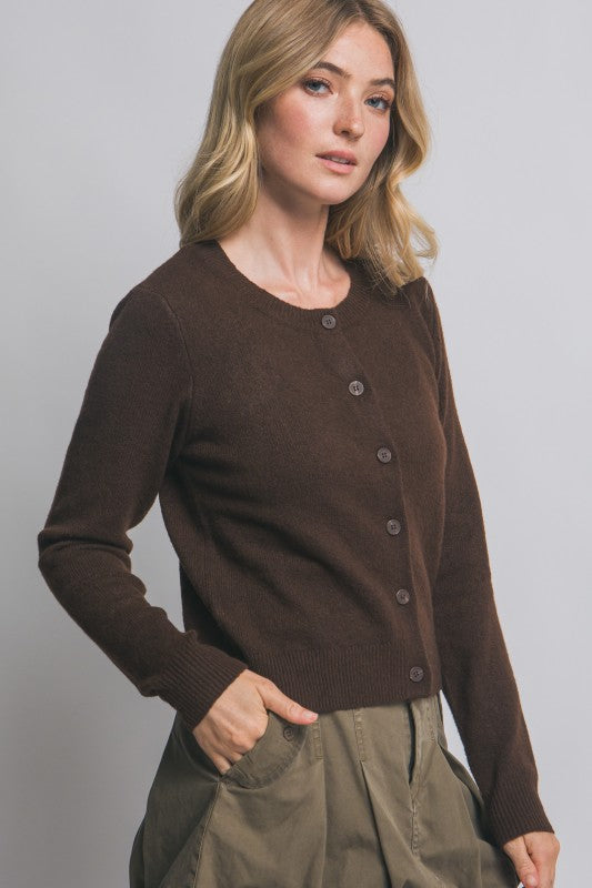 Chocolate Button up Cardigan