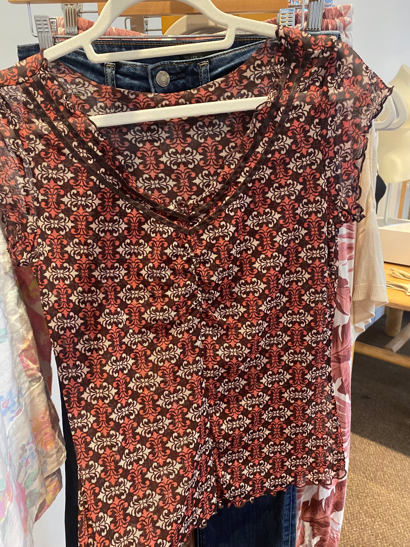 Sheer Floral Blouse