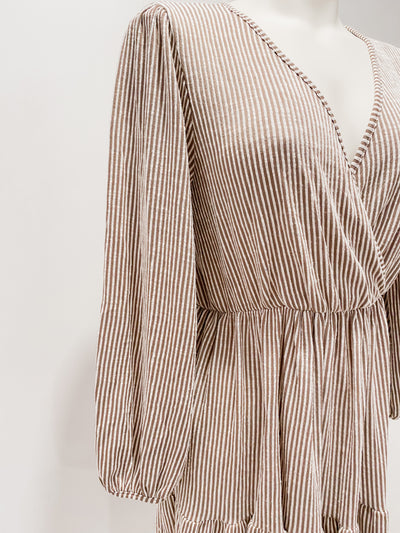 Striped Stretchy Fall Inspired Babydoll Dress
