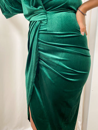 Emerald Velvet Romance Dress