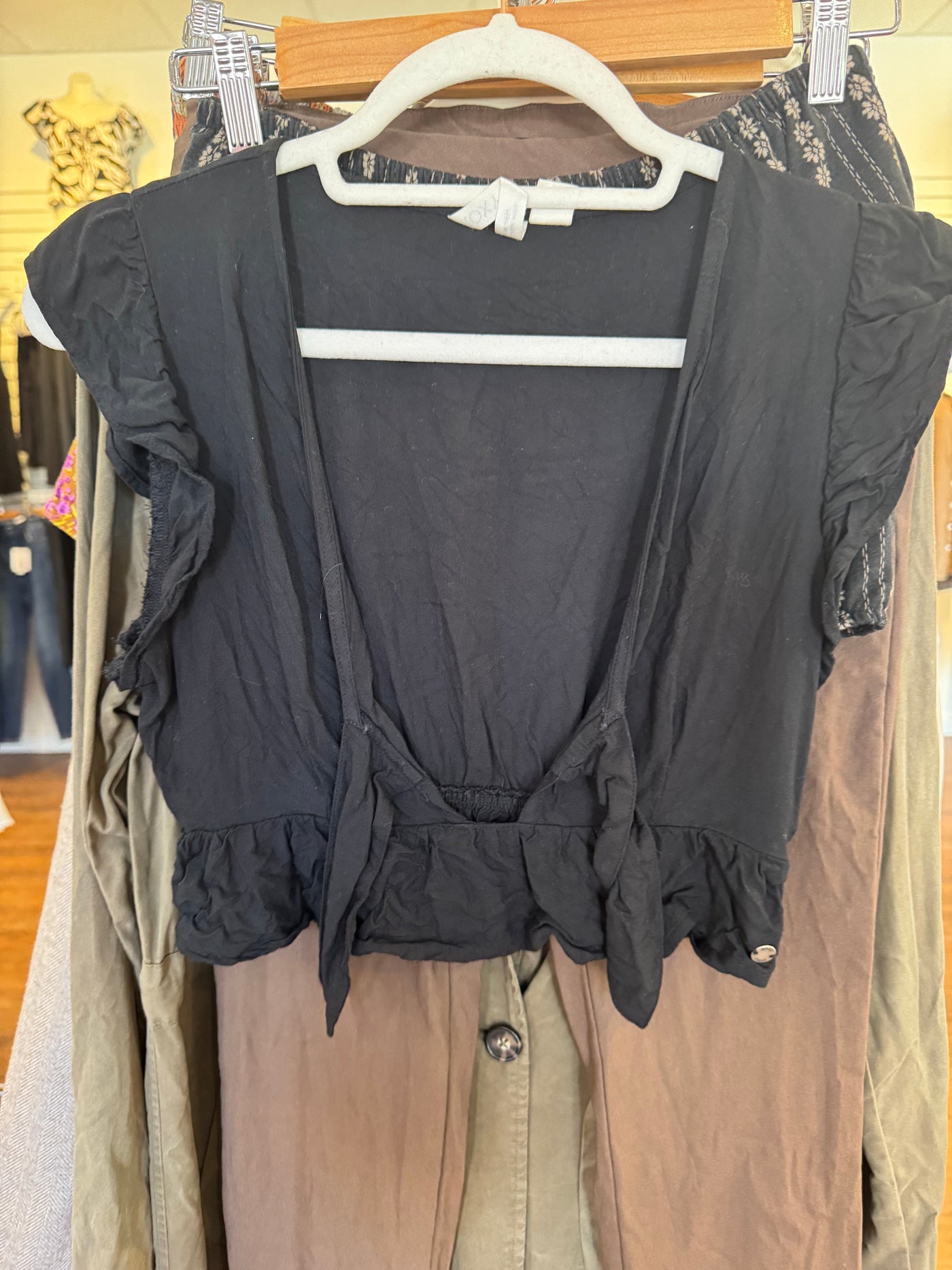 Roxy Black Cropped Cardigan