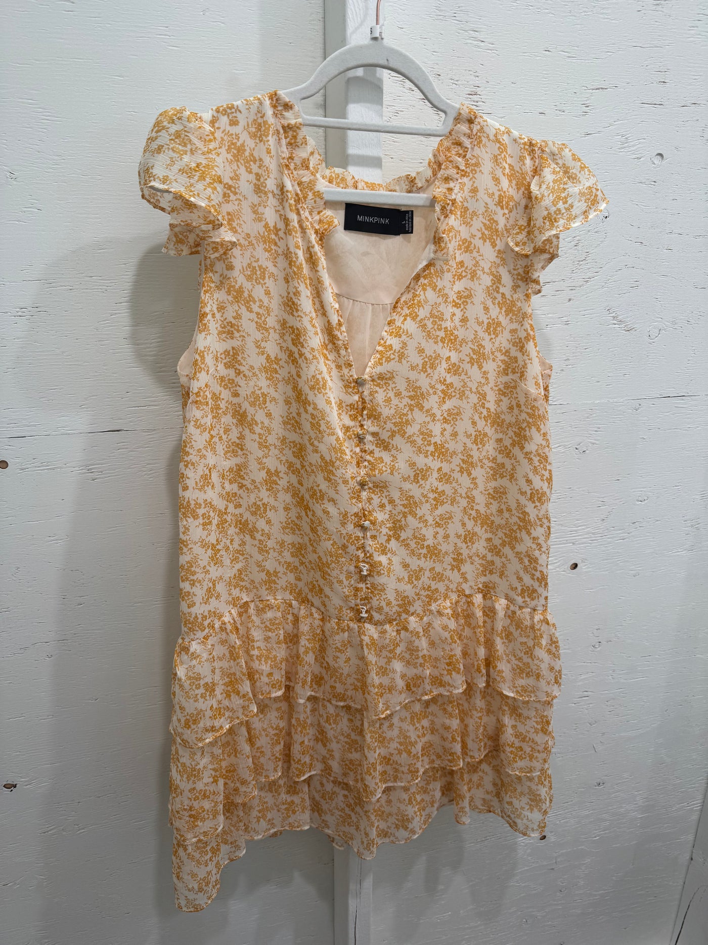 Mink Pink Yellow Floral Dress