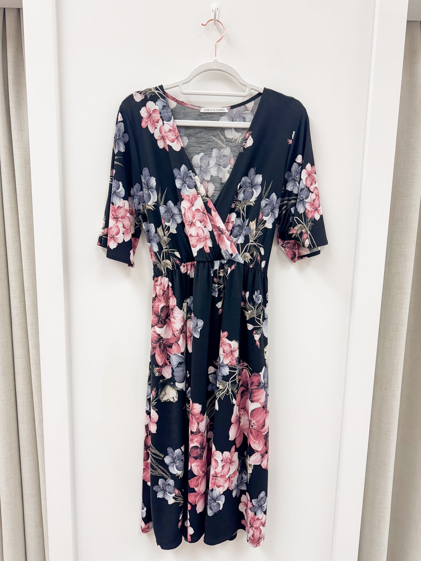 Stretchy Floral Midi Dress