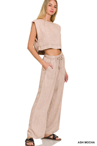 Blush Mocha Linen Pants