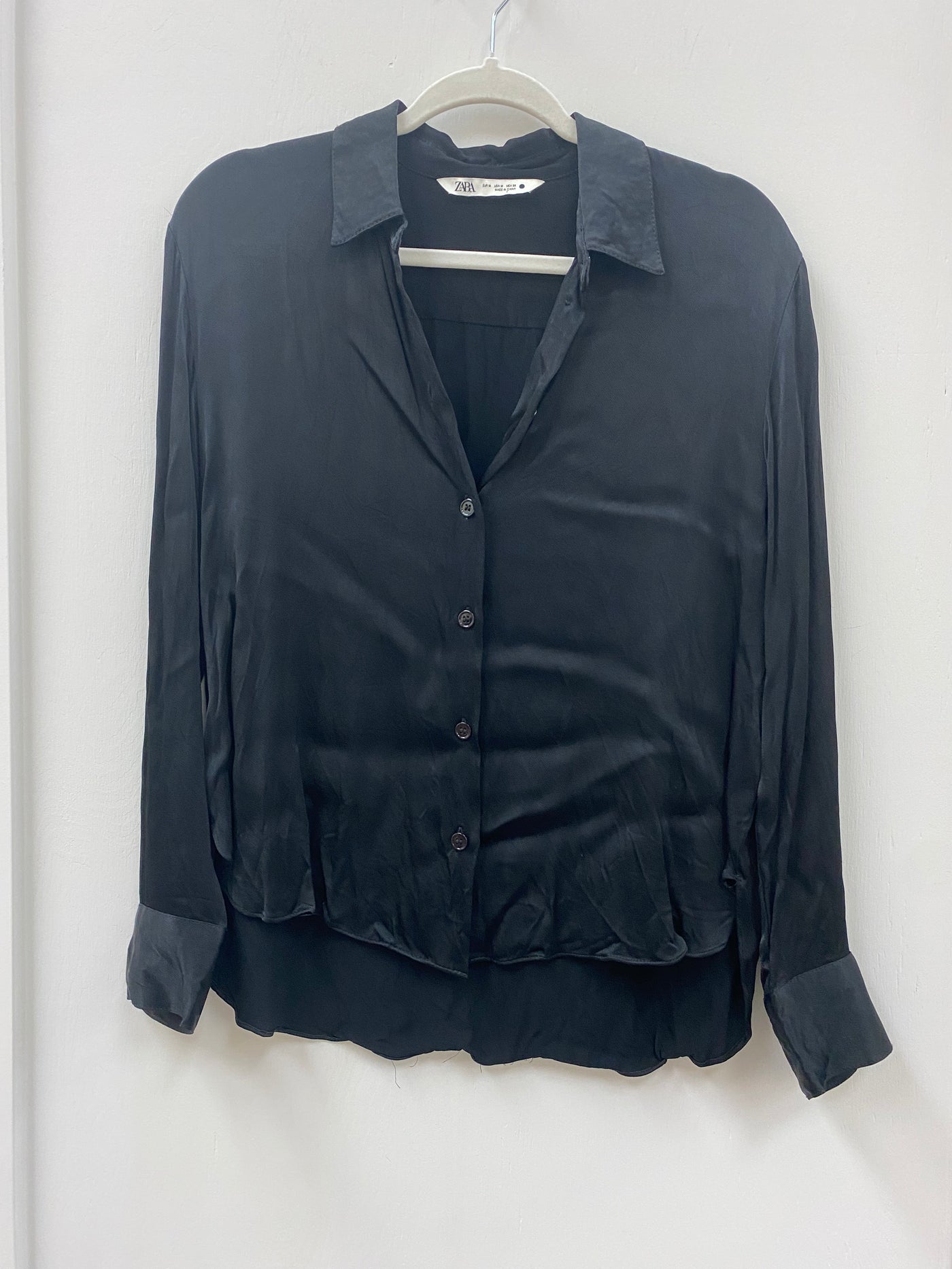 Zara Black Silk Blouse
