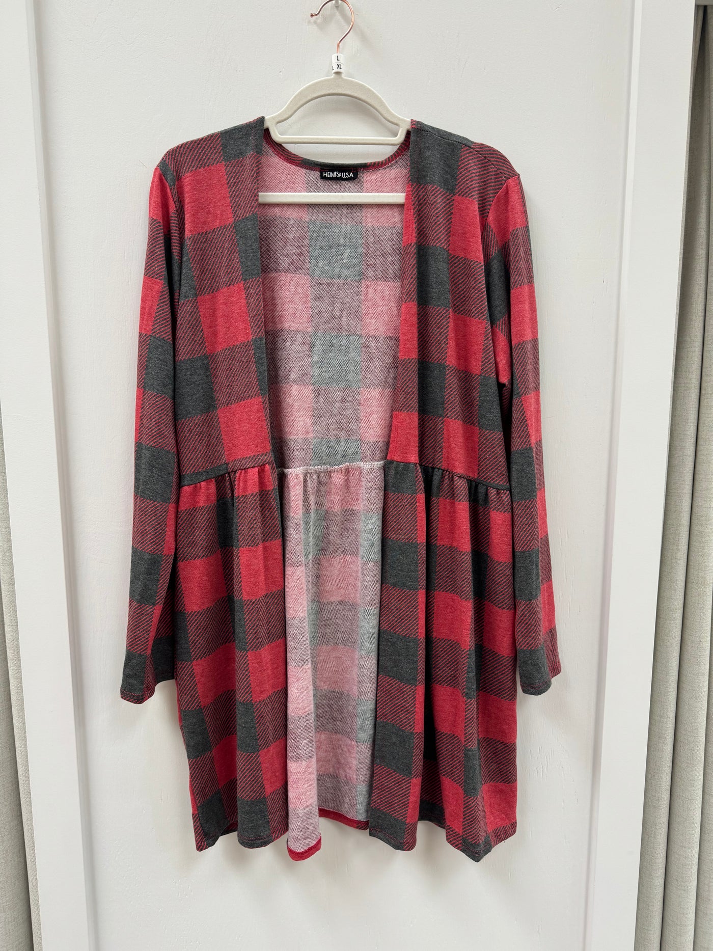 Plaid Babydoll Cardigan