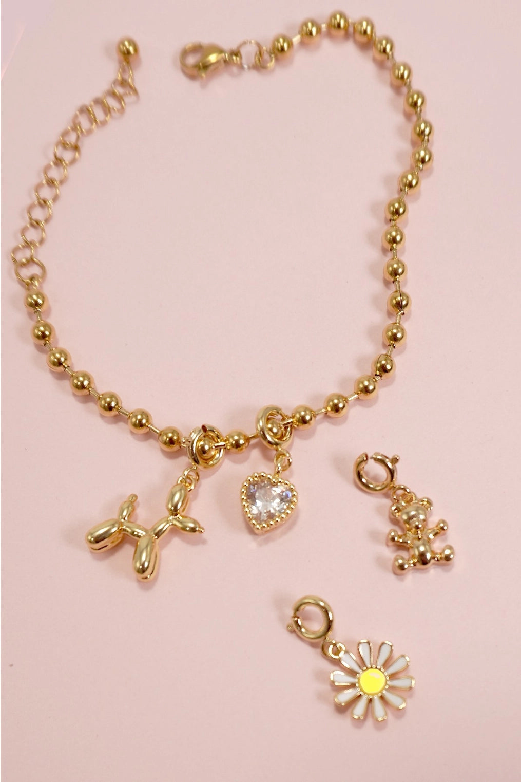 18K Stainless Steel Ball Bracelet For Charms