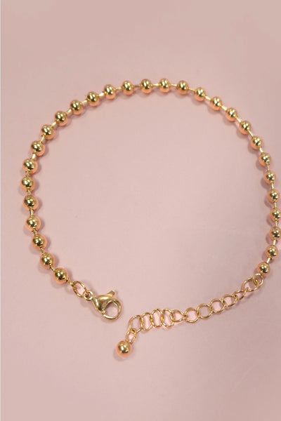 18K Stainless Steel Ball Bracelet For Charms