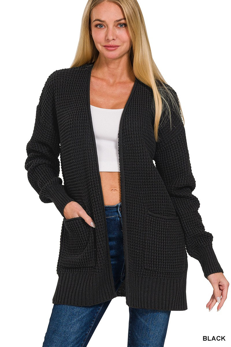 Black Knit Long Cardigan