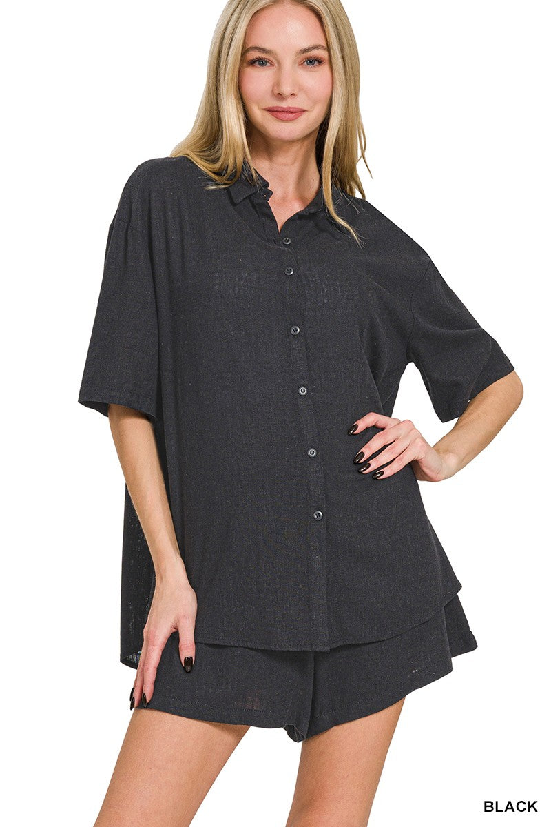 Linen Flow Button Down