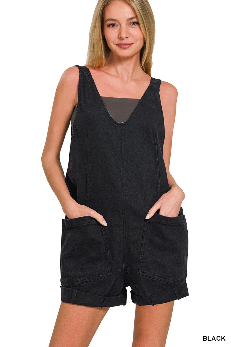 Black Overall Romper