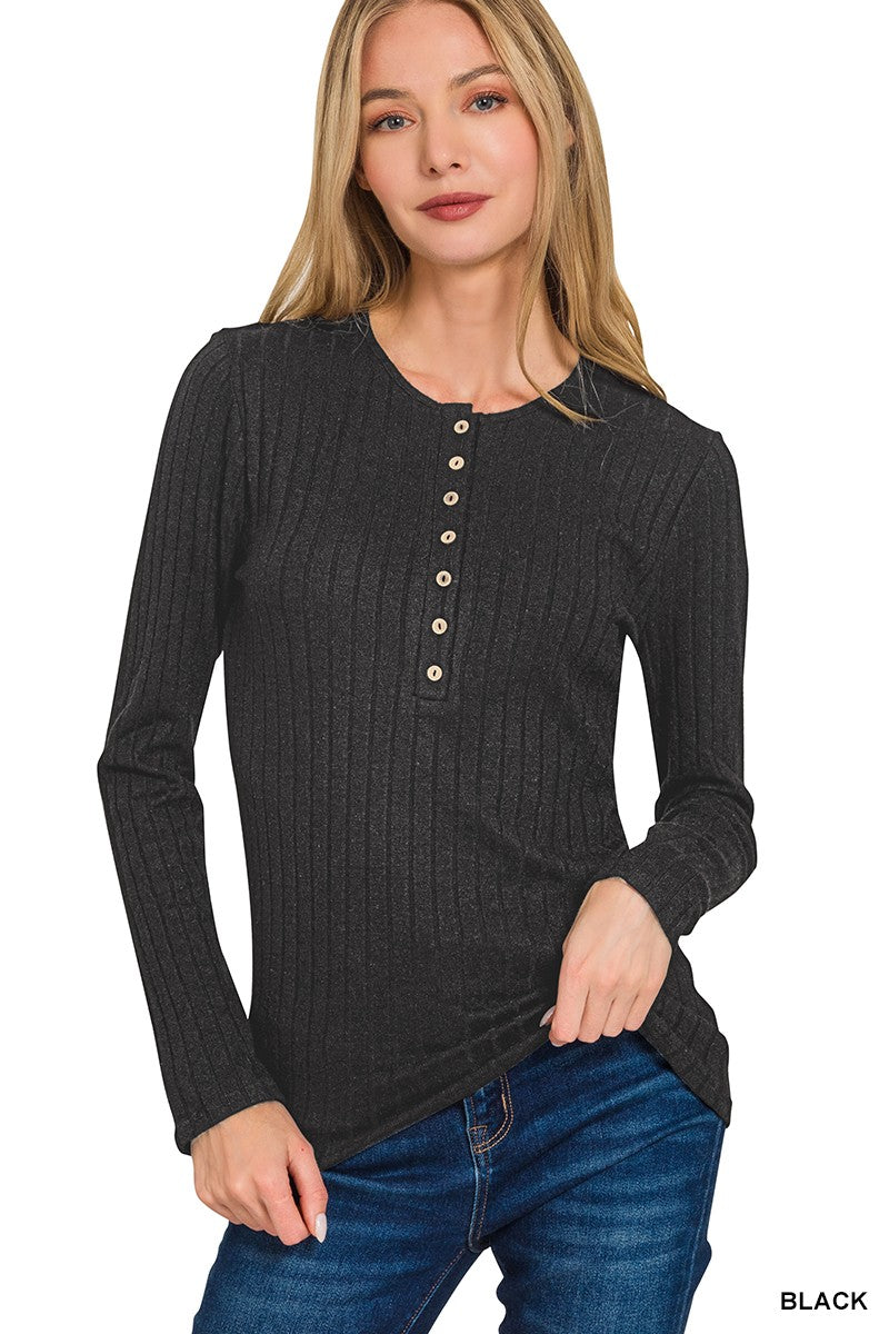 Black Soft Button Down Long Sleeve