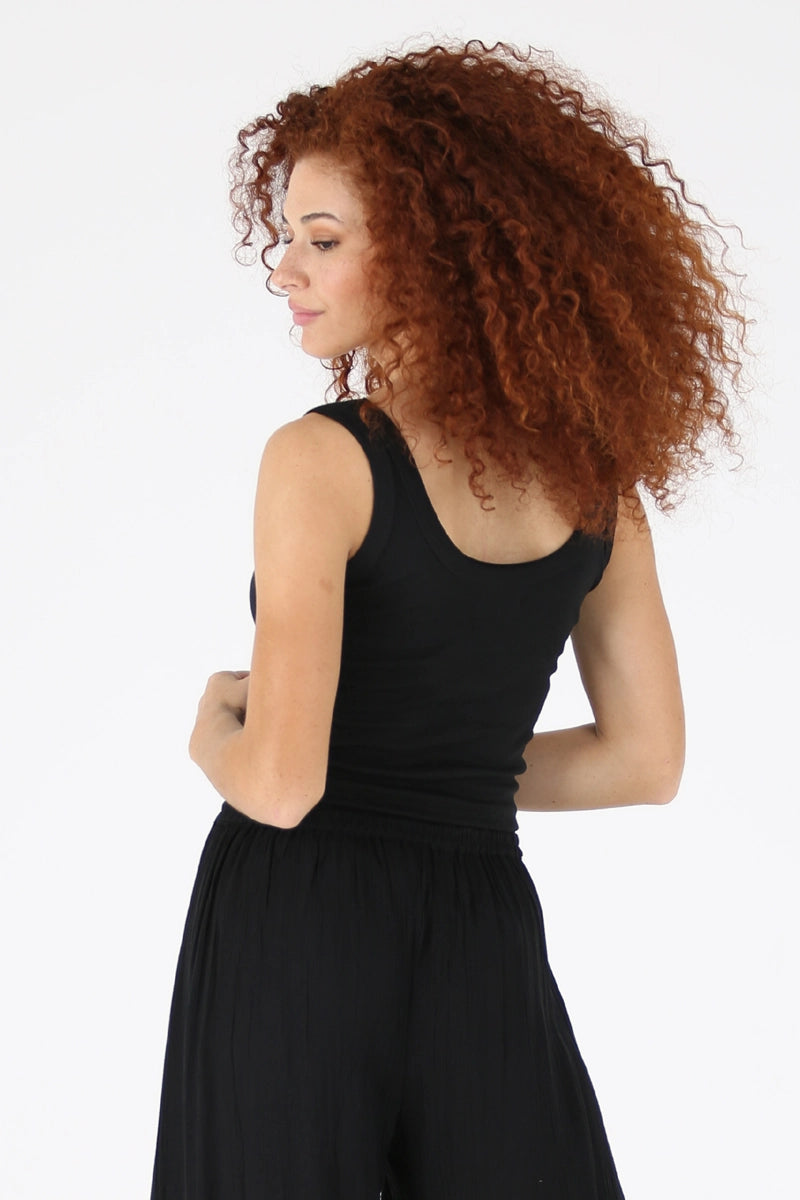 Black Knit Fitted Tank
