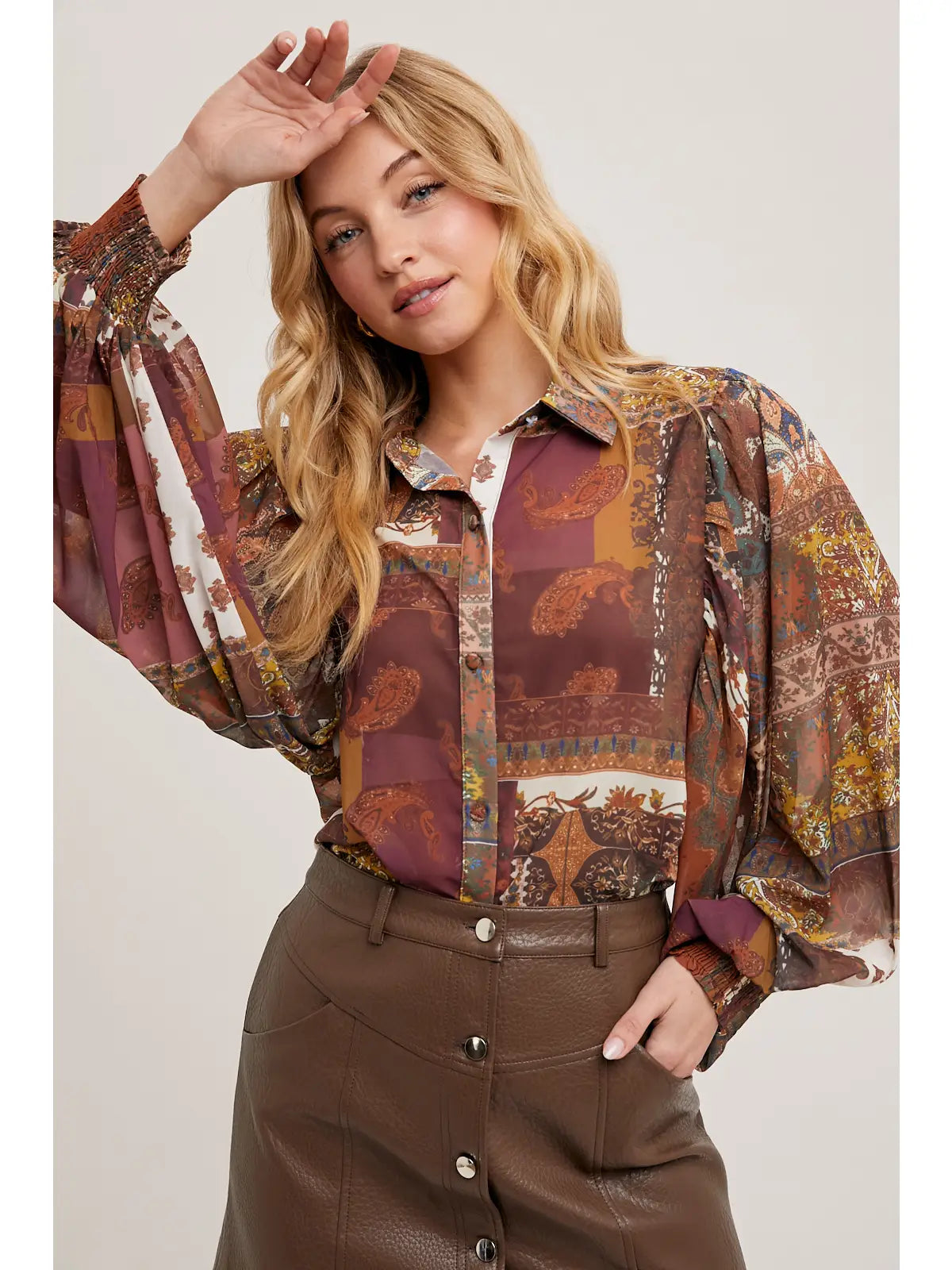 Pumpkin Paisley Blouse