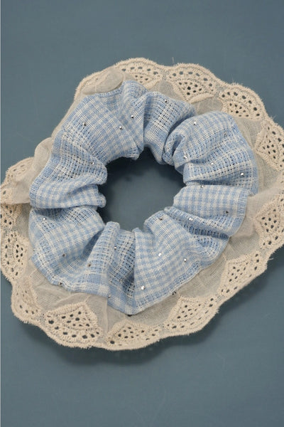 Checker Lace Scrunchie