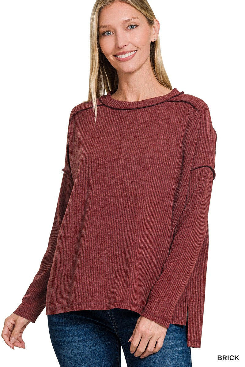 Ribbed Brick Long Sleeve