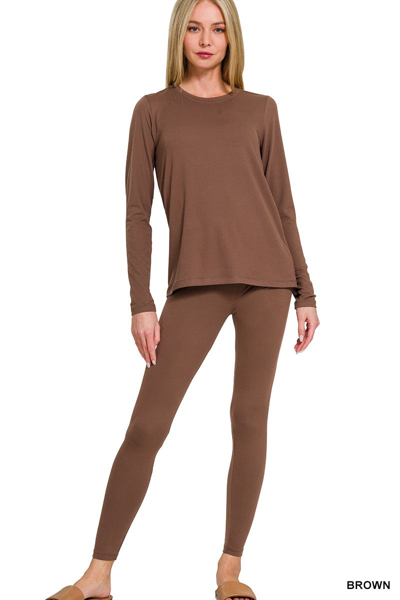 Chocolate Fitted Lounge Top