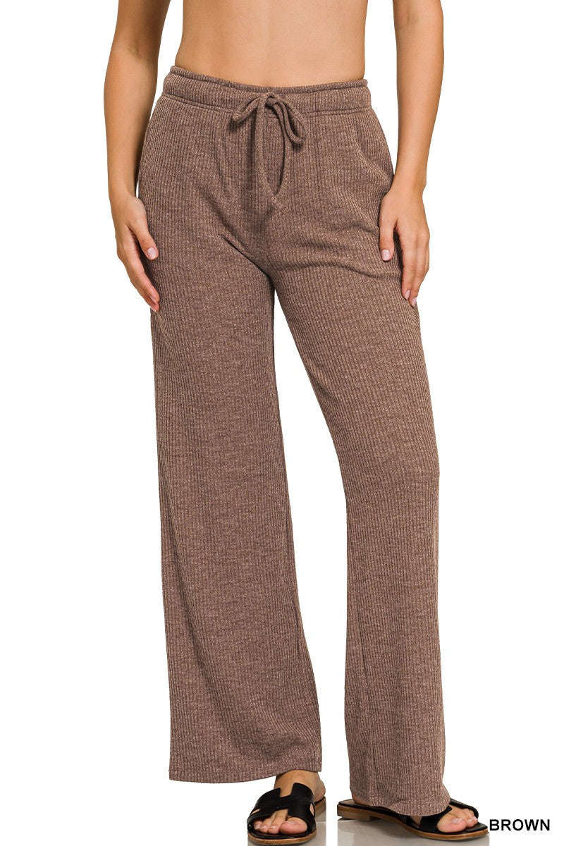 Mocha Ribbed Lounge Pant