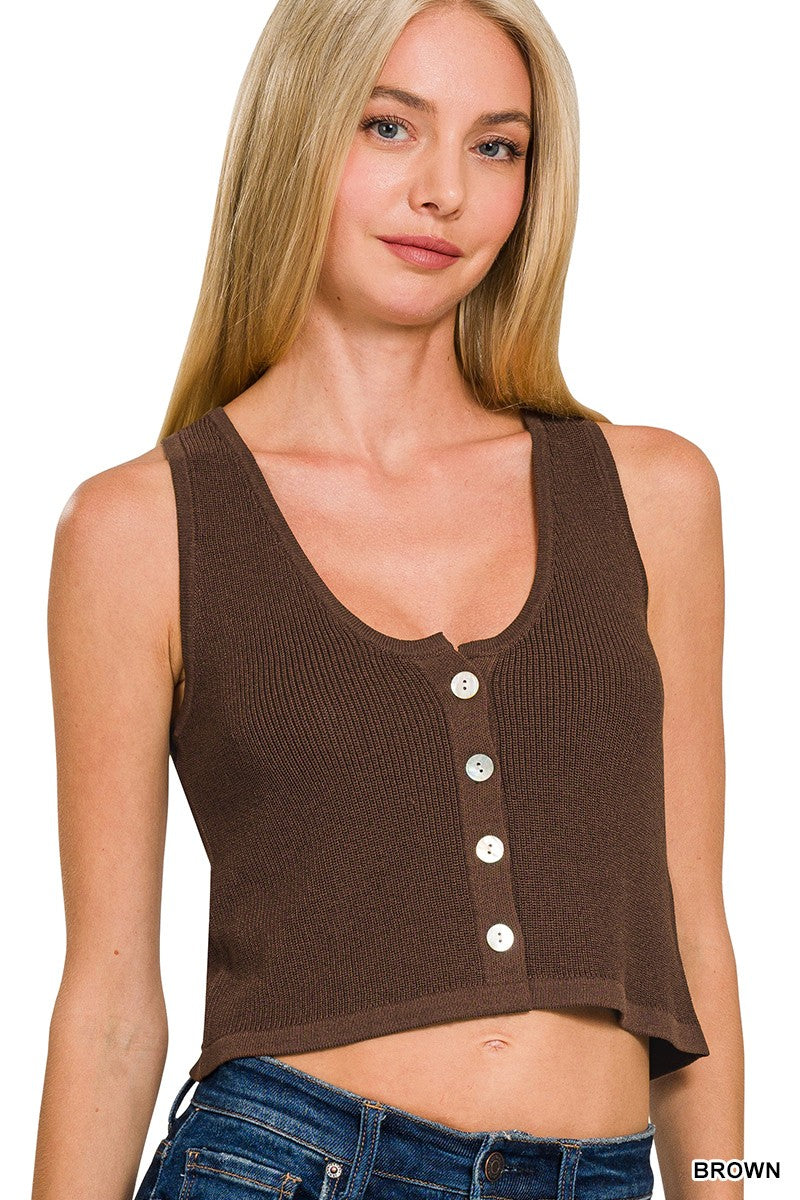 Chocolate Button Up Vest