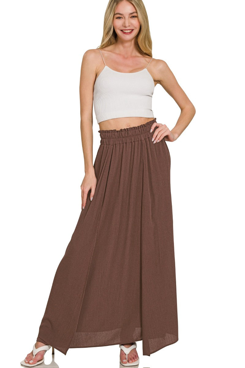 Brown Maxi Flow Skirt