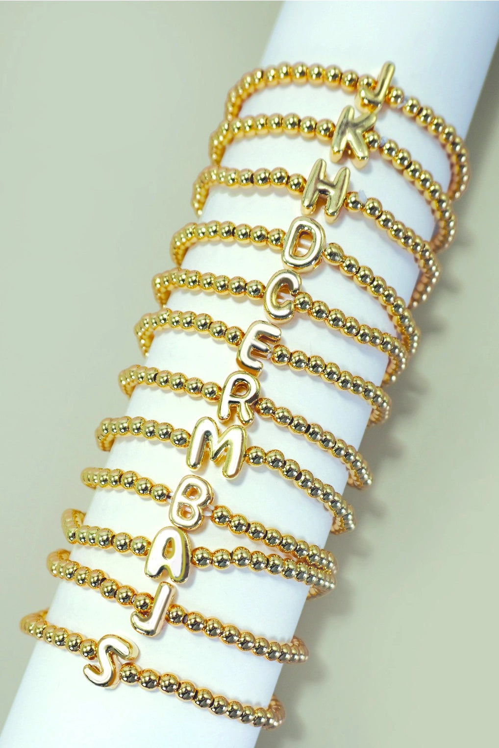 Bubble Initial Stretch Bracelet