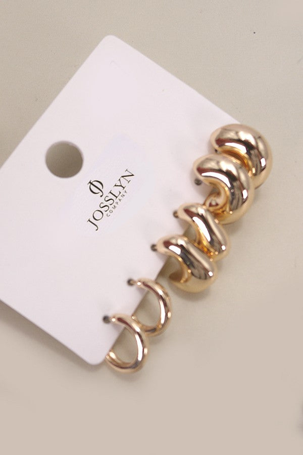 Bubble Huggie Earring Set