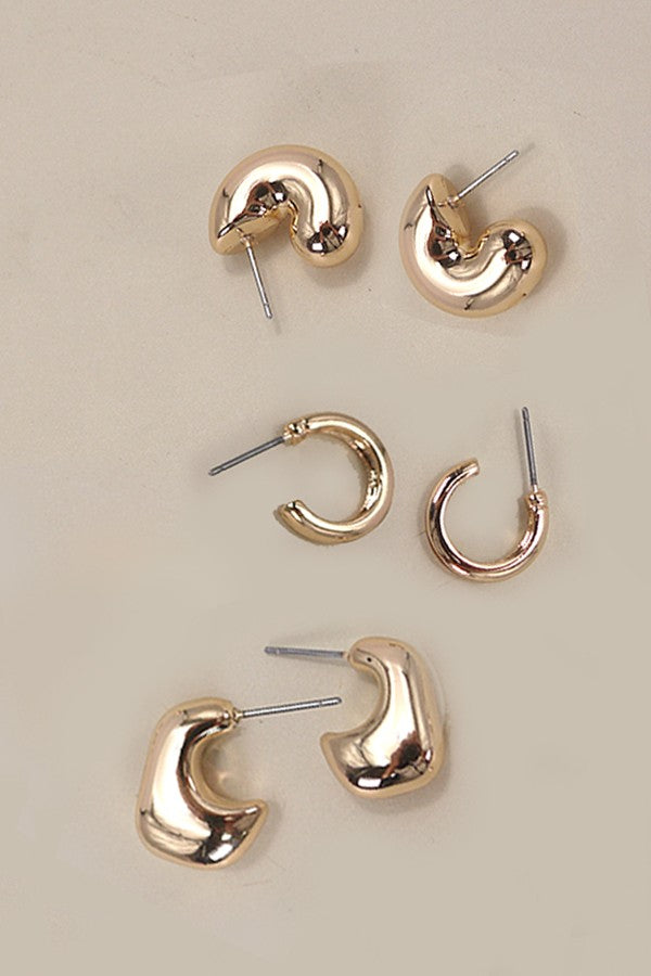 Bubble Huggie Earring Set