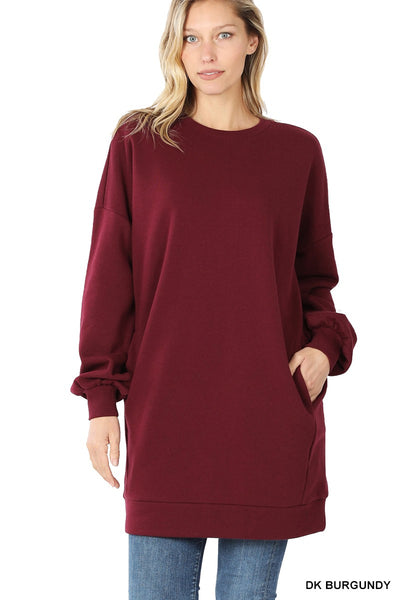 Relaxed Fit Tunic Pocket Sweater