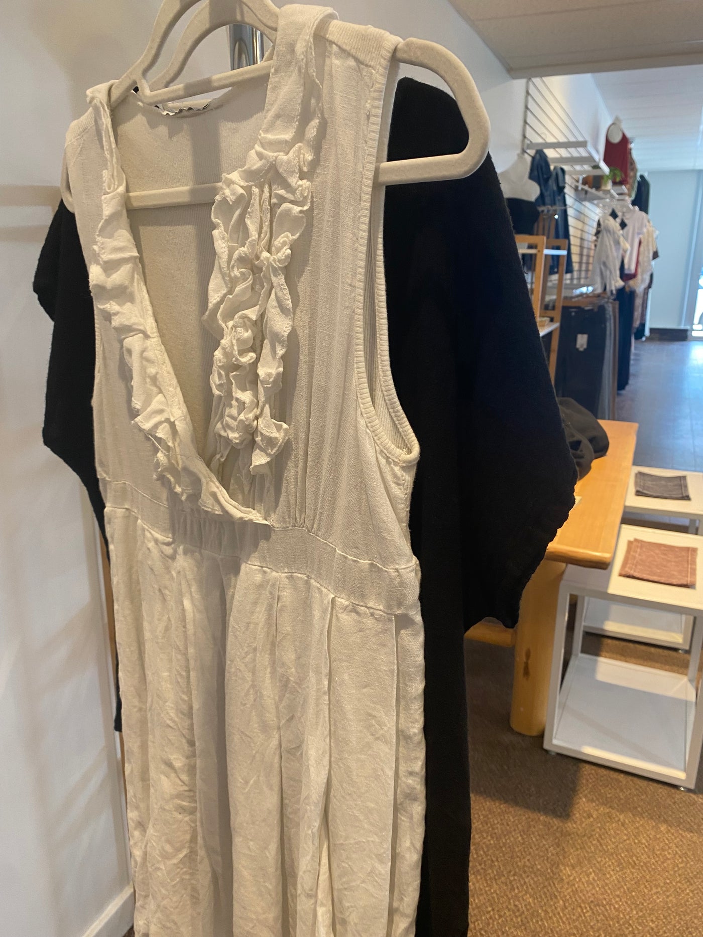 Italian White Ruffled Dress