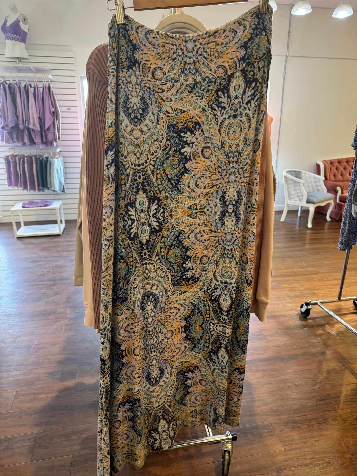 Patterned Maxi Skirt