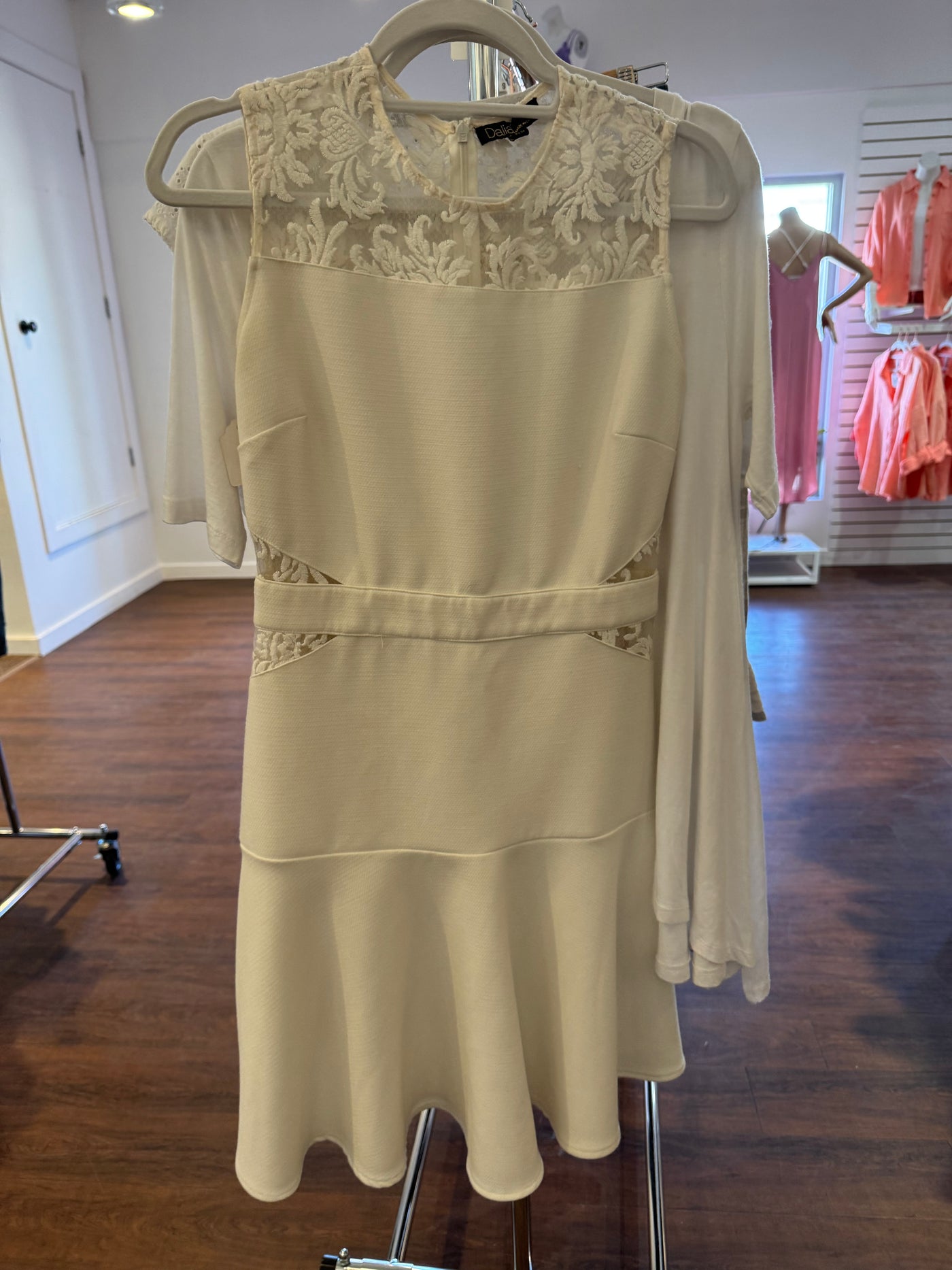 White Lace Floral Dress