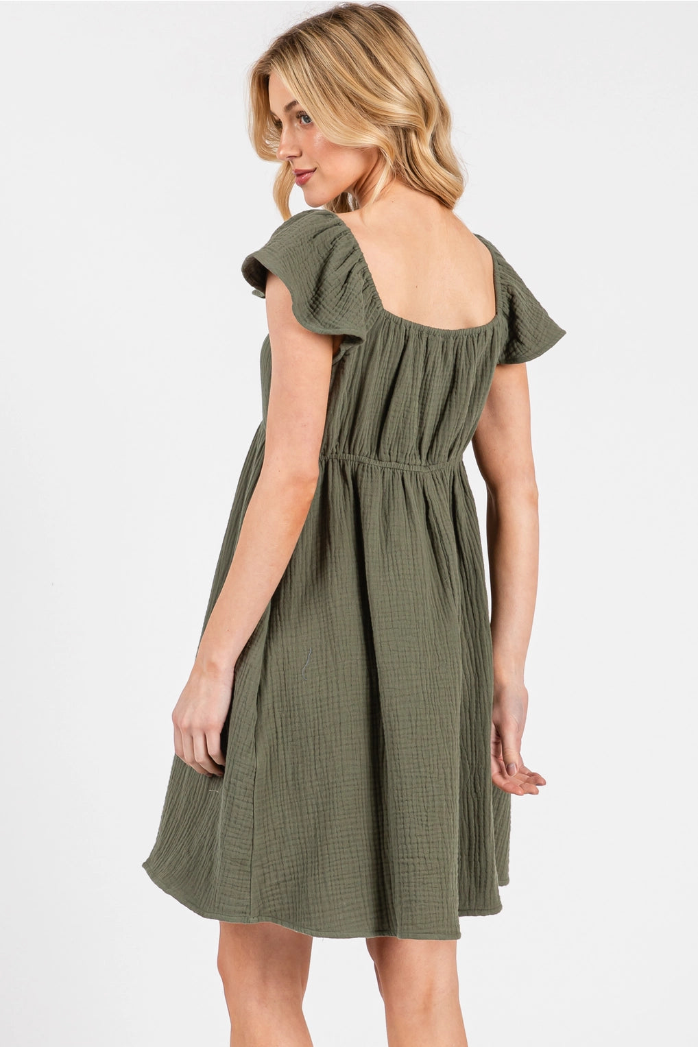 Olive Bloom Cotton Sundress